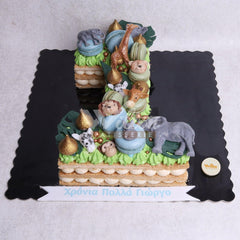 D.53.a ANIMALS MILLE FEUILLE - Children Birthday Cakes - WILTON PATISSERIE