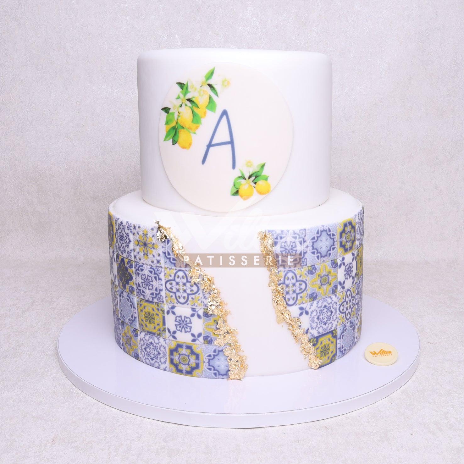 V.41.a POSITANO TILES - Christening Cake - WILTON PATISSERIE