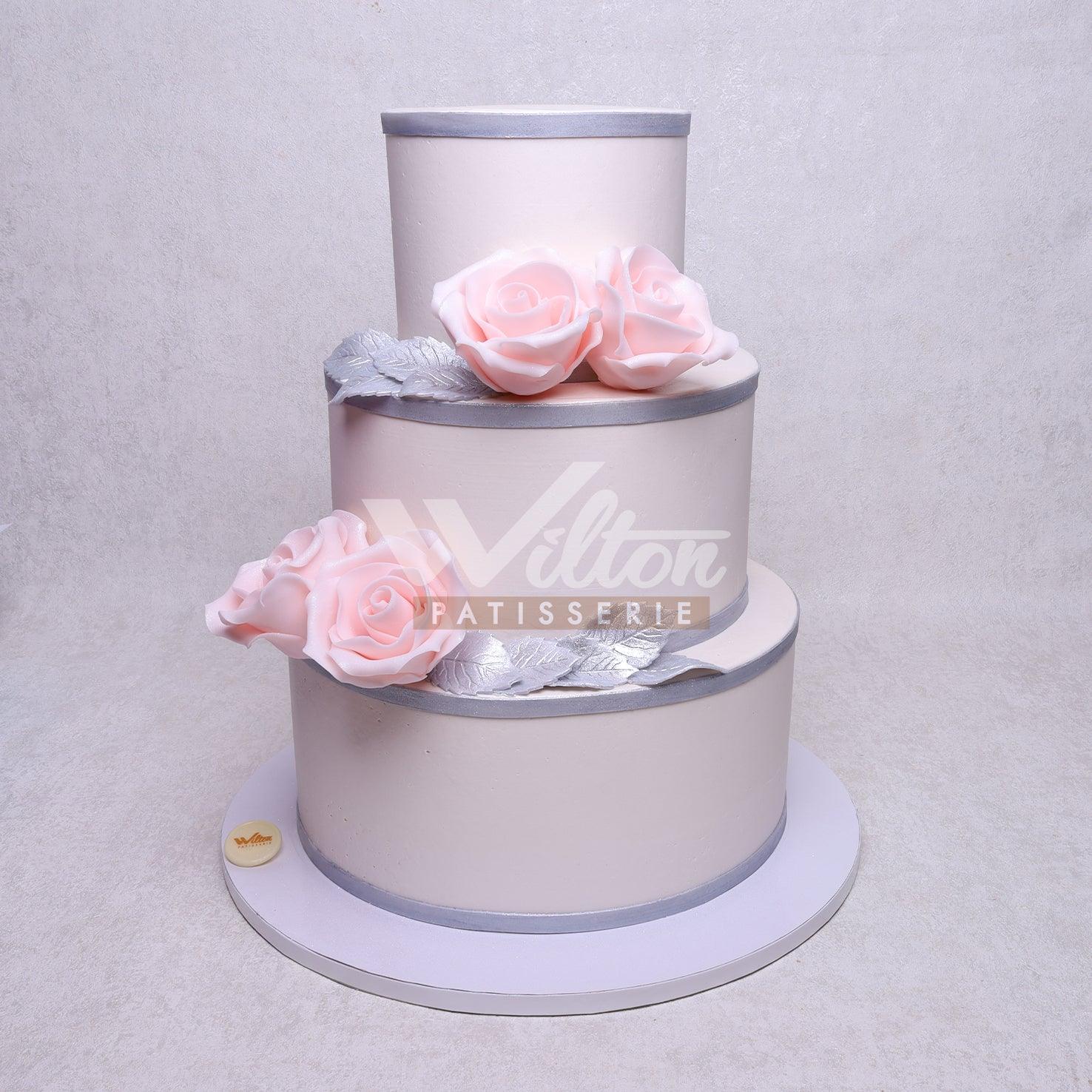 WE3.m PINK ROSES - Wedding Cakes - WILTON PATISSERIE