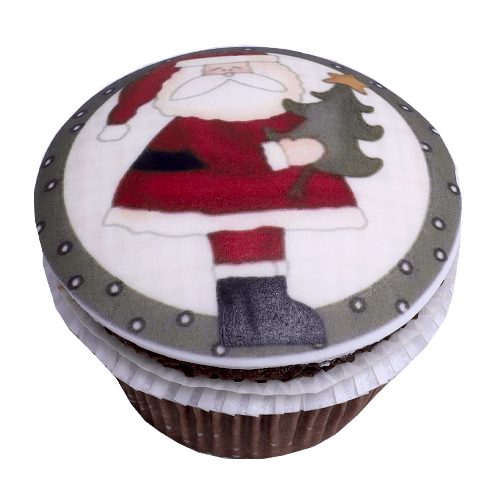 Santa Claus in circle (Printing) - WILTON PATISSERIE