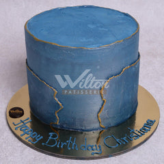 DD.32.a BLUE GOLD - Adult Birthday Cake - WILTON PATISSERIE