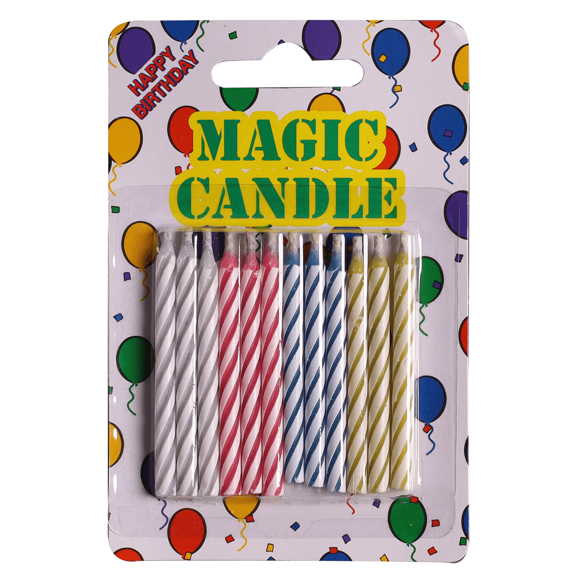 12 Stripe Coloured Candles - WILTON PATISSERIE