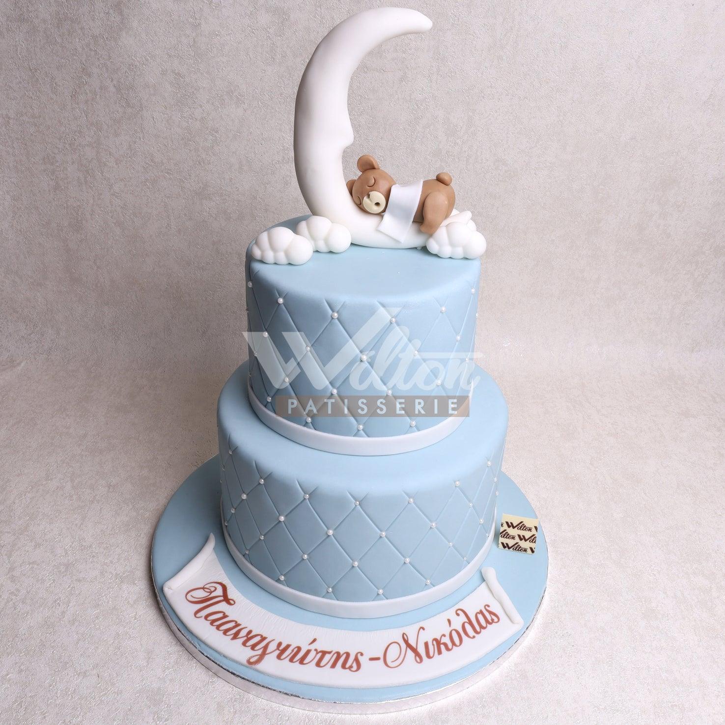 V.8.c MOON AND TEDDY - Christening Cake - WILTON PATISSERIE