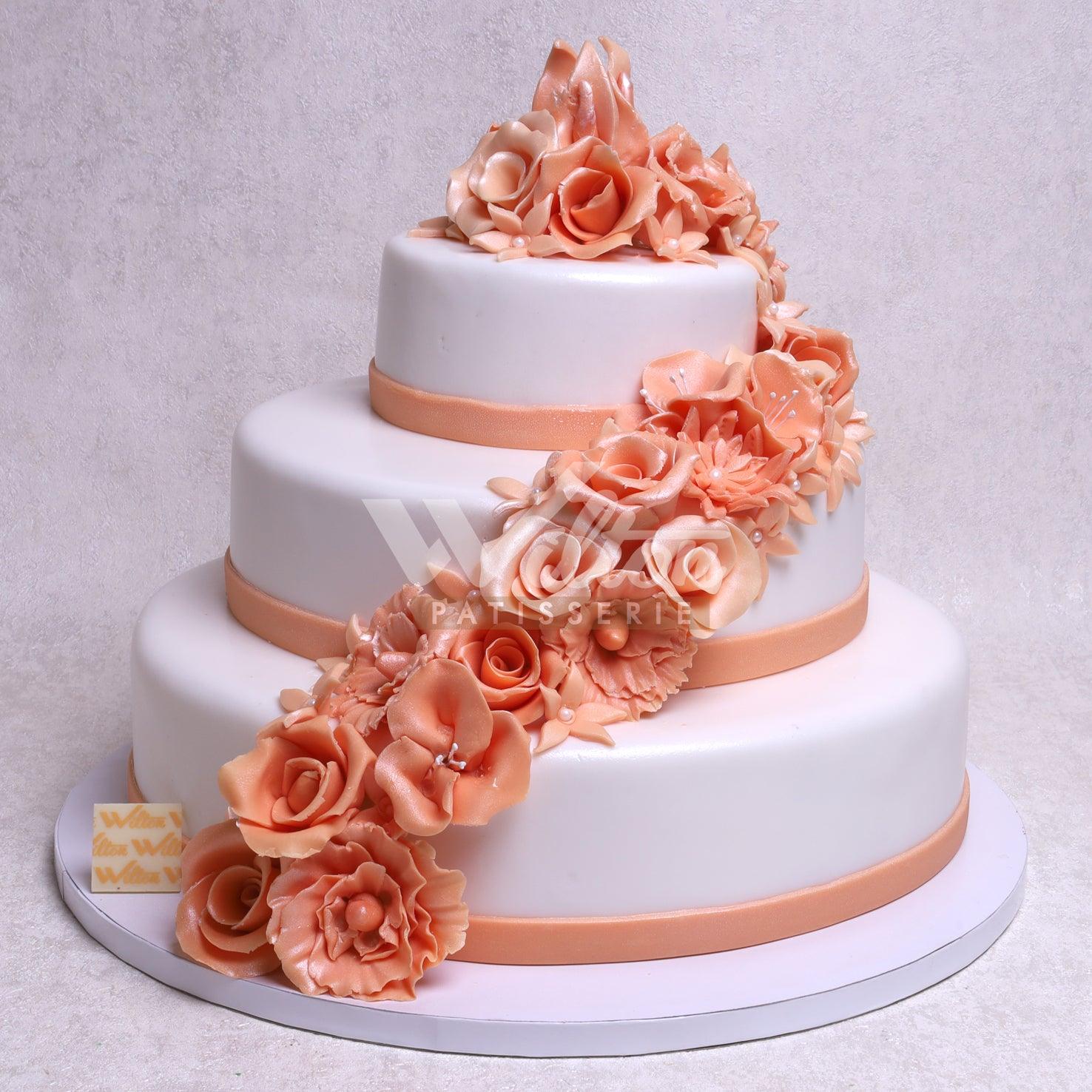 WE3.c PEACH ROSES - Wedding Cakes - WILTON PATISSERIE