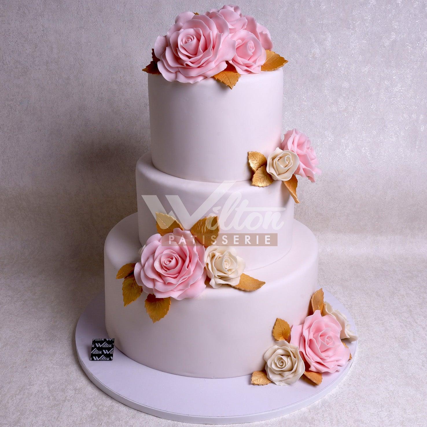 WE3.e PINK ROSES - Wedding Cakes - WILTON PATISSERIE