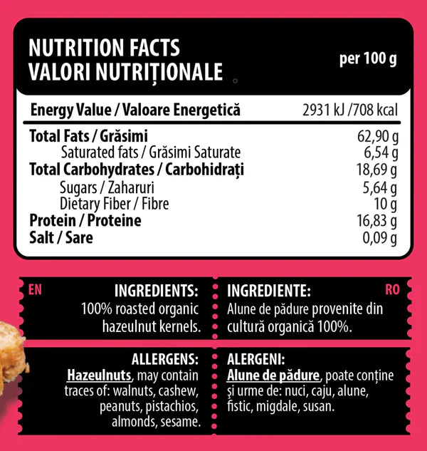 BIO HAZELNUT BUTTER 250g, Genius Nutrition - WILTON PATISSERIE