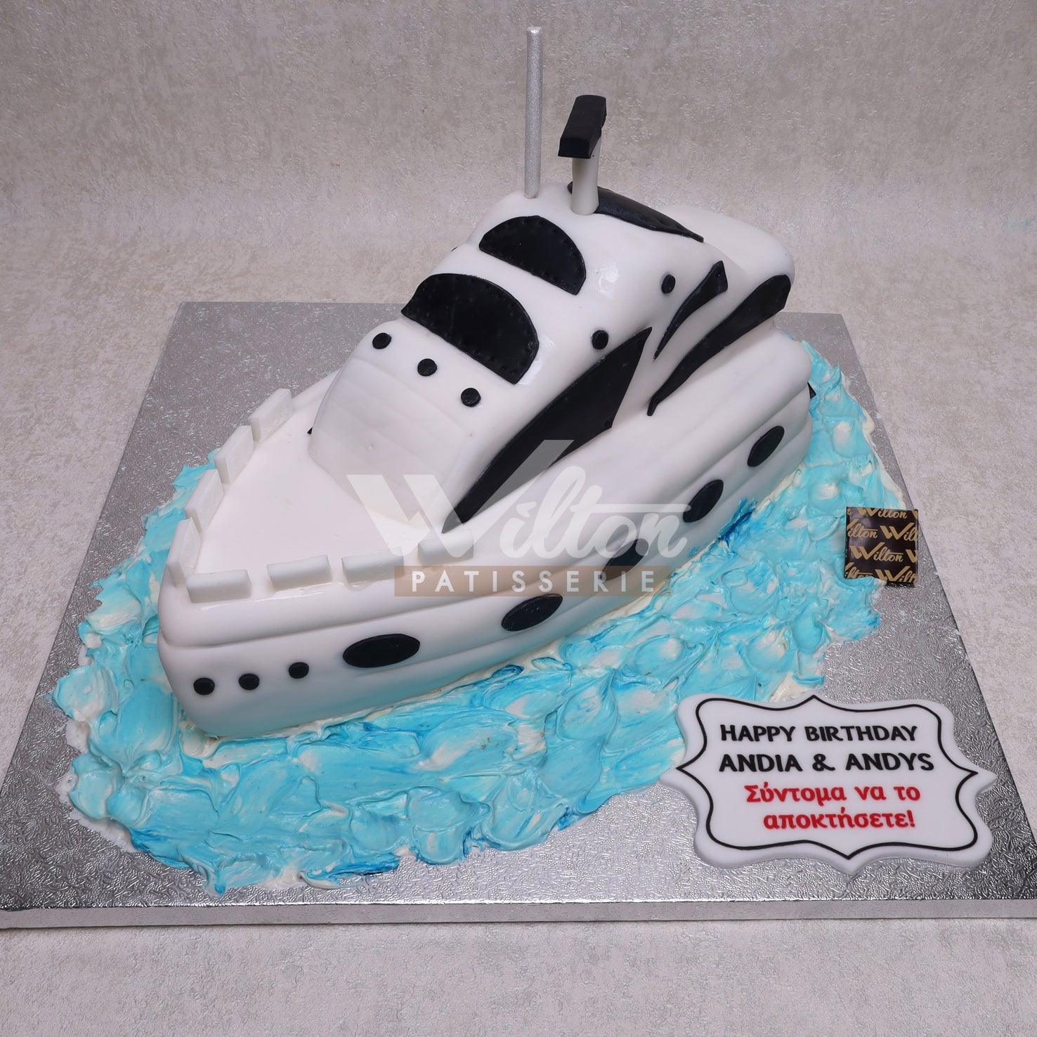DD.21.a BOAT - Adult Birthday Cake - WILTON PATISSERIE